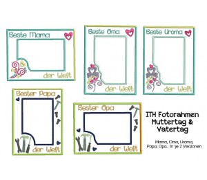 ITH Fotorahmen Muttertag Vatertag - inkl. Oma, Opa & Uroma